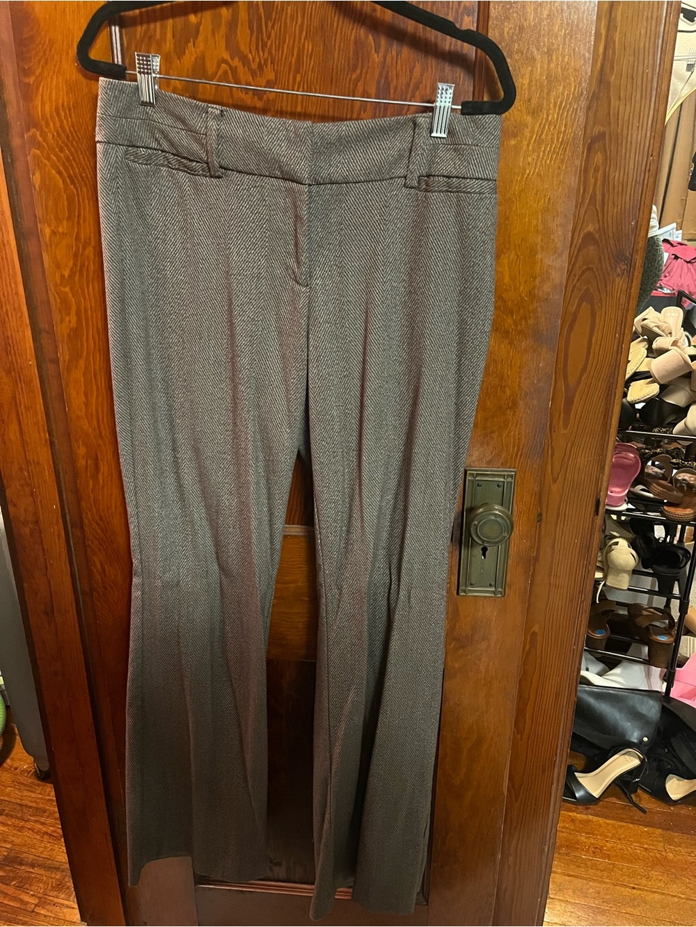 Women's Tweed Dress Pants - Brown/Cream